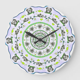 NIEDLICHE KOALA DESIGN WALL CLOCK GROßE WANDUHR
