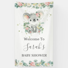 Niedliche Koala Eucalyptus Floral Begrüßungsabstim Banner