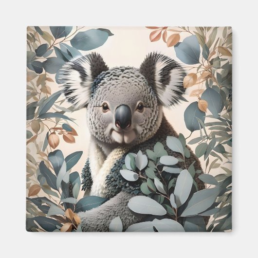 Niedliche Koala-Eukalyptus-Blätter Magnet (Vorne)
