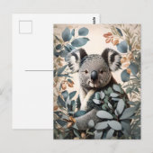 Niedliche Koala-Eukalyptus-Blätter Postkarte (Vorne/Hinten)