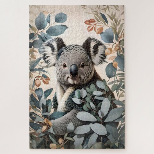 Niedliche Koala-Eukalyptus-Blätter Puzzle (Vertikal)
