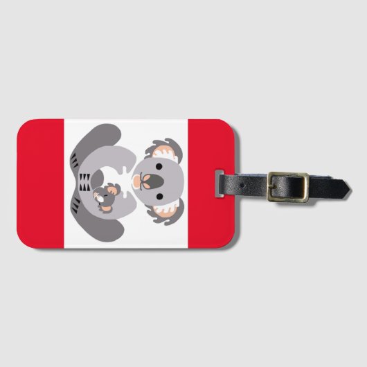 Niedliche KOALA - gefährdetes Tier - Marsupial - R Gepäckanhänger (Vorderseite (Horizontal))