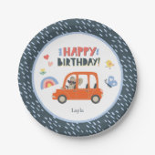 Niedliche Koala Girl Vorname Happy Birthday Party Pappteller (Vorderseite)