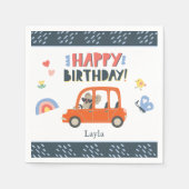 Niedliche Koala Girl Vorname Happy Birthday Party Serviette (Vorderseite)