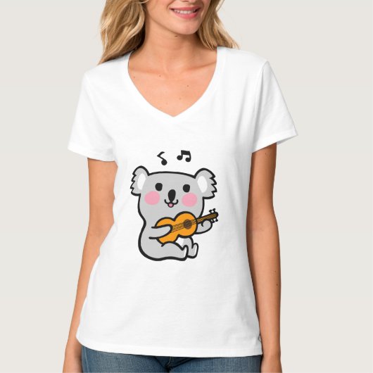 Niedliche Koala Gitarre T-Shirt (Vorderseite)