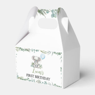 Niedliche Koala Greenery Boy Birthday Gefallen Box Geschenkschachtel