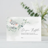 Niedliche Koala grüne Eukalyptus-Blätter Windelraf Begleitkarte (Stehend Vorderseite)