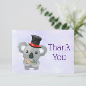 Niedliche Koala in einem schwarzen Top-Hut Vielen Einladung (Stehend Vorderseite)