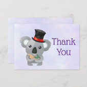 Niedliche Koala in einem schwarzen Top-Hut Vielen Einladung (Vorne/Hinten)