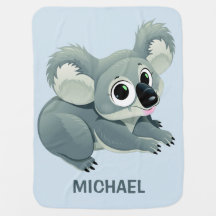 Niedliche Koala individuelle Name Babydecke
