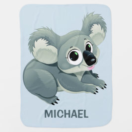 Niedliche Koala individuelle Name Babydecke