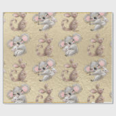 Niedliche Koala, Kangaroo, Goldfolienumhüllungspap Geschenkpapier (Flach)