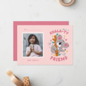 Niedliche Koala Kids-Klasse Valentine Mitteilungskarte (Vorderseite/Rückseite Beispiel)