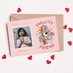 Niedliche Koala Kids-Klasse Valentine Mitteilungskarte