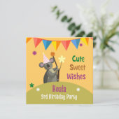 Niedliche Koala Kindergeburtstag Party Einladung C (Stehend Vorderseite)