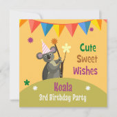 Niedliche Koala Kindergeburtstag Party Einladung C (Vorderseite)
