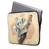 Niedliche Koala Mama und Baby Laptopschutzhülle (Vorderseite Links)
