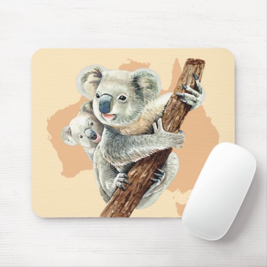 Niedliche Koala Mama und Baby Mousepad (Mit Mouse)