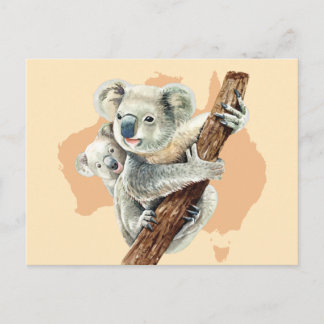 Niedliche Koala Mama und Baby Postkarte