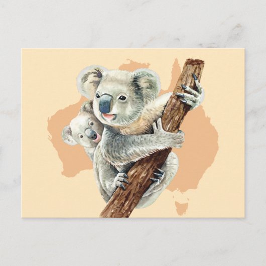 Niedliche Koala Mama und Baby Postkarte (Vorderseite)
