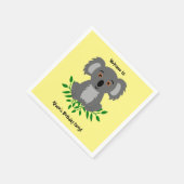 Niedliche Koala mit Eukalyptus-Kindergeburtstag-Se Serviette (Ecke)