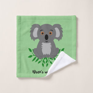 Niedliche Koala mit Eukalyptus-Kindern Waschlappen