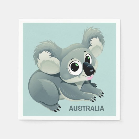 Niedliche Koala-Papierservietten Serviette (Vorderseite)