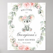 Niedliche Koala Pink Blumengeschirr Grüne Kinderdu Poster (Vorne)