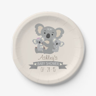 Niedliche Koala Twins Kinderdusche Pappteller