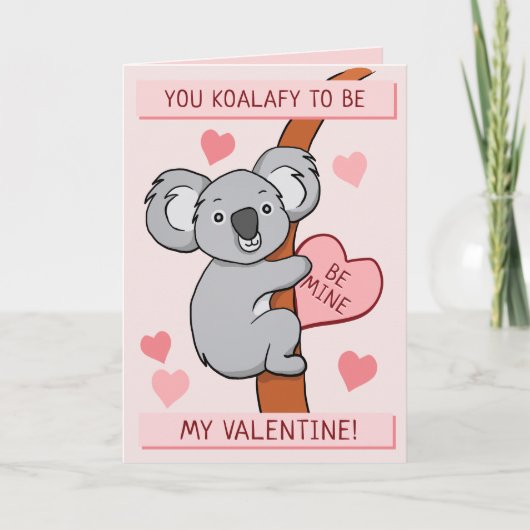 Niedliche Koala-ty-Valentines-Grußkarte Karte (Vorderseite)