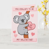 Niedliche Koala-ty-Valentines-Grußkarte Karte (Gelbe Blume)