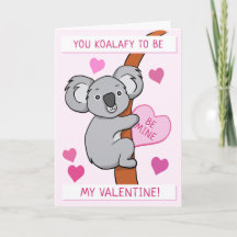 Niedliche Koala-ty-Valentines Pink-Grußkarte