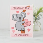 Niedliche Koala-ty-Valentinstag-Karte (Stehend Vorderseite)