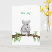 Niedliche Koala und neue Babykarte Karte (Gelbe Blume)