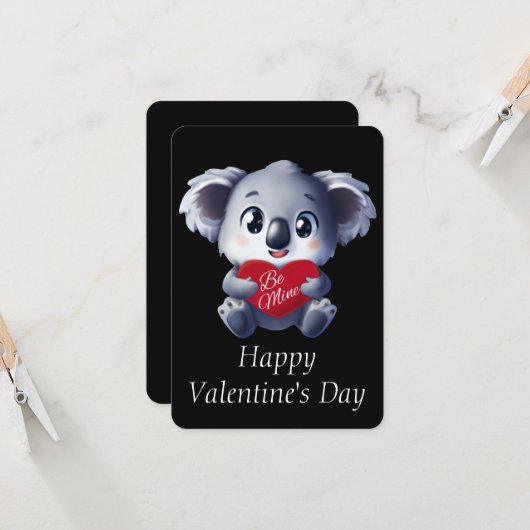 Niedliche Koala-Valentinenkarte Karte (Vorderseite/Rückseite Beispiel)