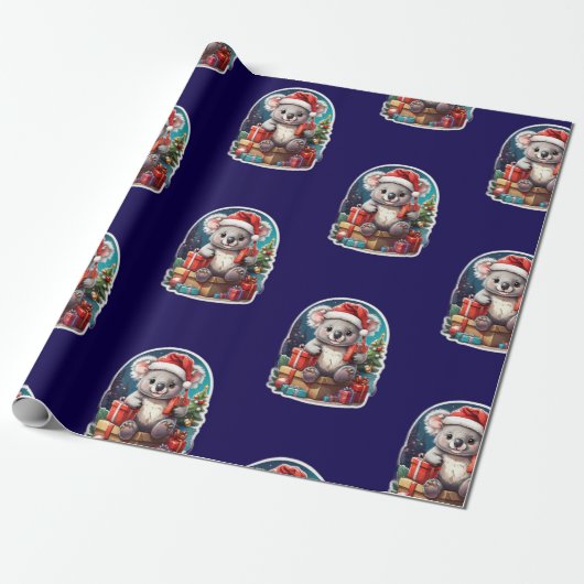 Niedliche Koala Weihnachtsfeier Geschenkpapier (Ungerollt)