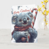 Niedliche Koala Weihnachtskarte Karte (Gelbe Blume)