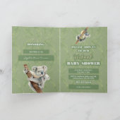 Niedliche Koala Zoom Virtual Baby-Dusche per Mail Karte (Innenseite)