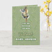 Niedliche Koala Zoom Virtual Baby-Dusche per Mail Karte (Gelbe Blume)