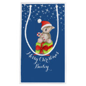 Niedliche Koalabärnkunst nannte Weihnachten blaue Kleine Geschenktüte (Vorderseite)