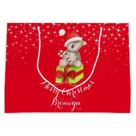 Niedliche Koalabärnkunst nannte Weihnachten rote Große Geschenktüte