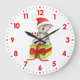 Niedliche Koalakunst Weihnachtswanduhr Große Wanduhr