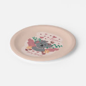 Niedliche Koalas Babydusche Pastellplatte Pappteller (Schrägansicht)