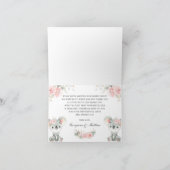 Niedliche Koalas Pink Floral Twin Girls Baby Dusch Dankeskarte (Innenseite)
