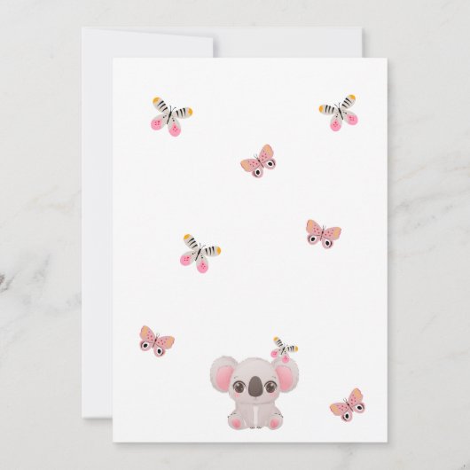 Niedliche Koalitionszeit Koala Bär rosa aquamarine Einladung (Rückseite)