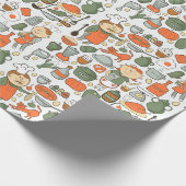 Niedliche Kochkastenkochen Pans Vintages Muster Geschenkpapier (Ecke)