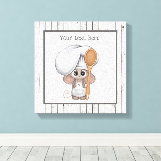 niedliche Kochmaus Leinwanddruck (Insitu (Holzboden))