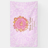 Niedliche Kochnische Rosa Banner (Vertikal)