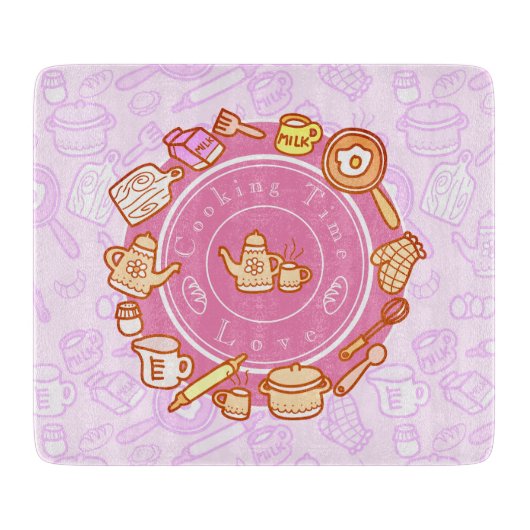 Niedliche Kochnische Rosa Schneidebrett (Vorderseite)