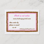 Niedliche Kochs-Hut-Geschäfts-Karte Visitenkarte (Rückseite)